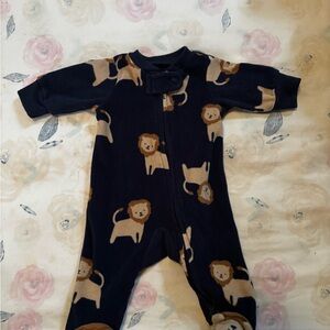 Carter's Dark Blue Lion Pattern Footie